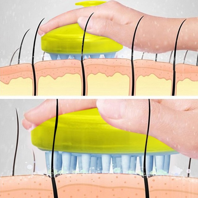 Silikonska krtača za masažo lasišča, pospešuje rast las 