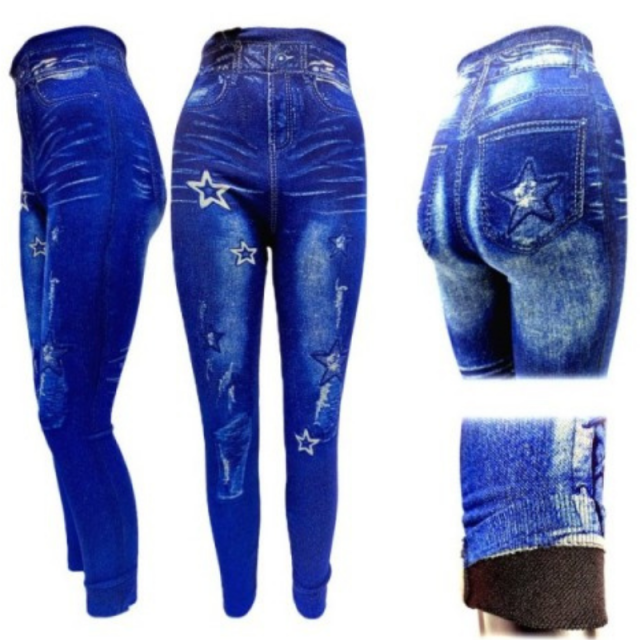Modne pajkice jeans z zvezdicami 7052
