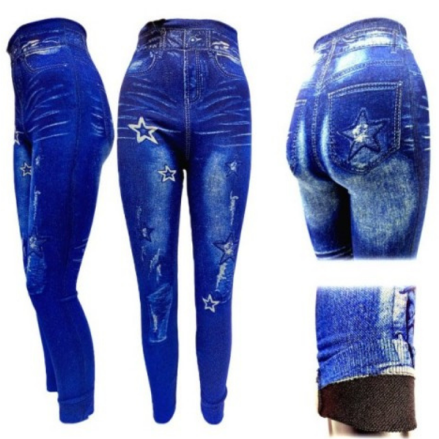 Modne pajkice jeans z zvezdicami 32626-19