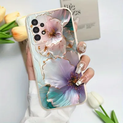 Elegantni ovitek z 3D cvetličnim motivom za Samsung Galaxy A55