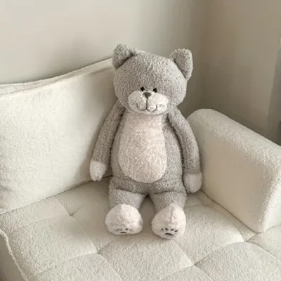 XXL plišasta igrača siva mucka 70cm
