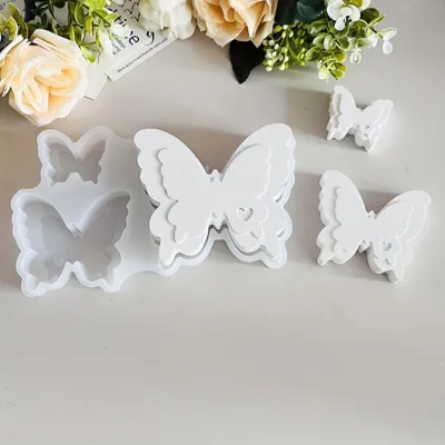 Tri v enem silikonski kalup z metulji za sveče mila smolo
