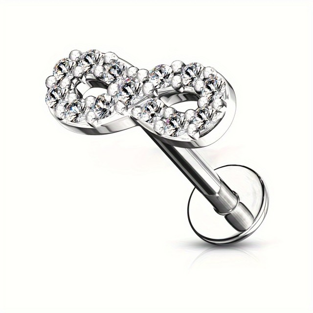 Šik piercing za hrustanec infinity srebrne barve