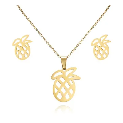 Komplet verižica z uhani ananas