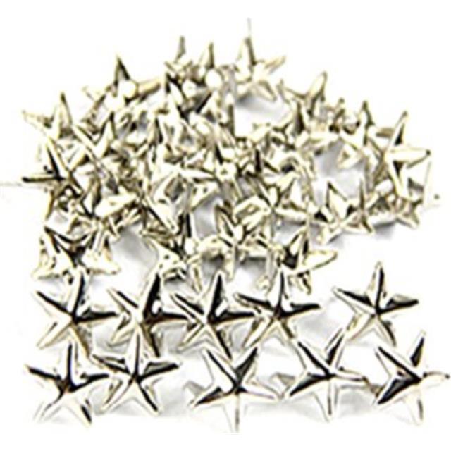 Komplet 100 kovinskih netov, srebrne zvezdice 