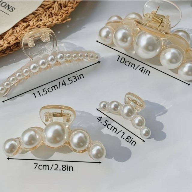 4 delni komplet plastičnih sponk za lase, s perlicami