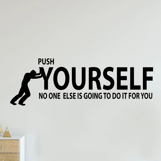 Motivacijska stenska nalepka PUSH YOURSELF