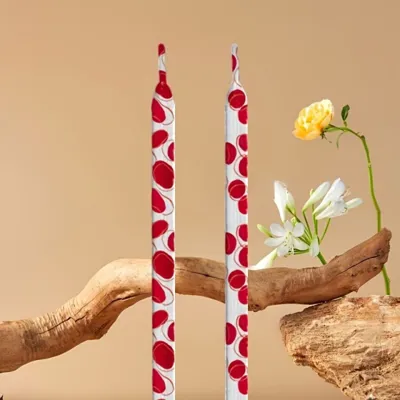 Vezalke z rdečimi krogi – 120 cm