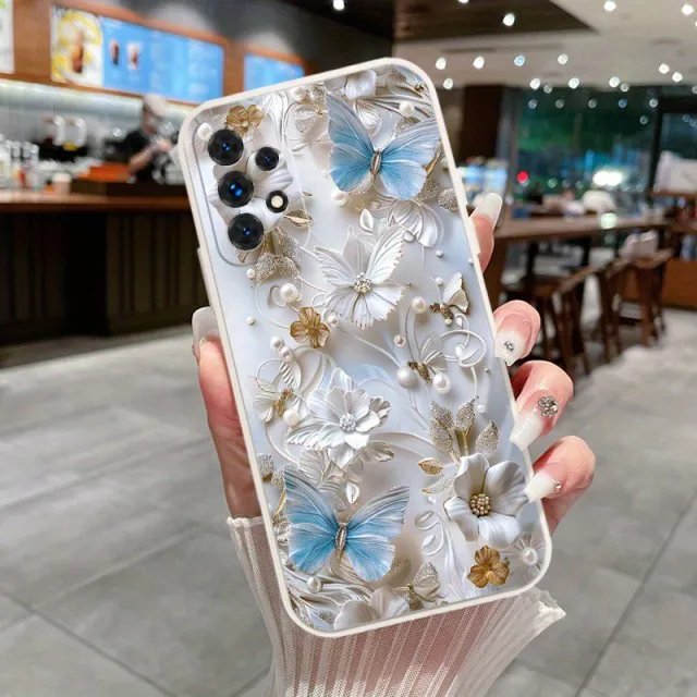 Prisrčen ovitek z metulji in perlicami za Samsung Galaxy A56