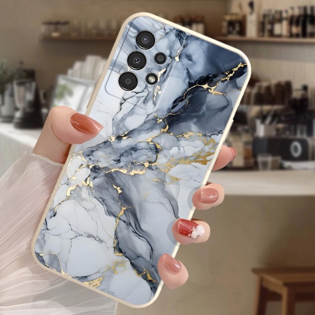 Elegantni ovitek za Samsung – marmor z zlatimi detajli Samsung Galaxy A55