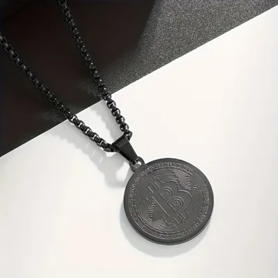 Visokokakovostna nerjaveča verižica z Bitcoin obeskom 