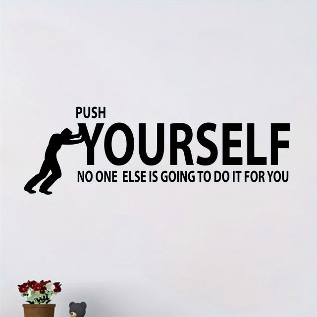Motivacijska stenska nalepka PUSH YOURSELF