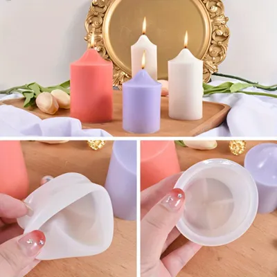 Komplet 4 silikonskih kalupov za izdelavo stebričastih sveč za DIY
