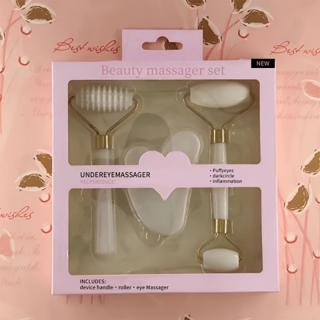 Beauty Massager Set iz belega kristala 