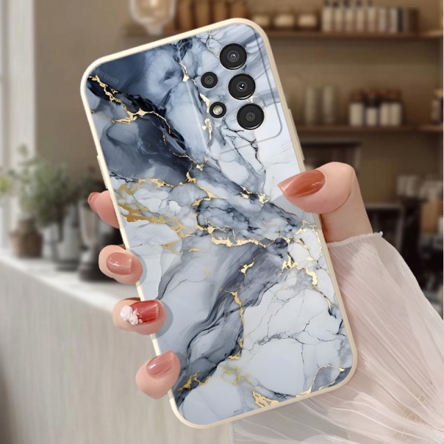Elegantni ovitek za Samsung – marmor z zlatimi detajli Samsung Galaxy A55