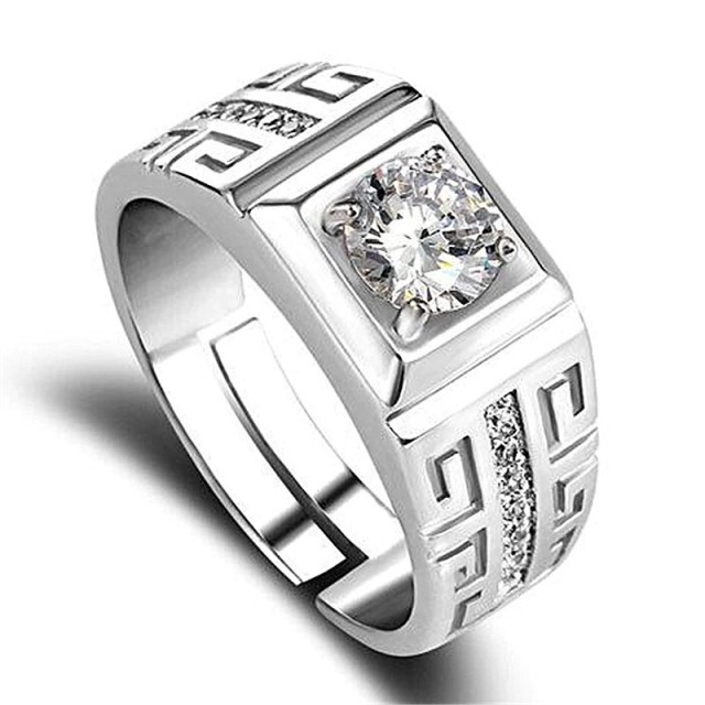 Eleganten prstan nastavljive širine z biserčkom
