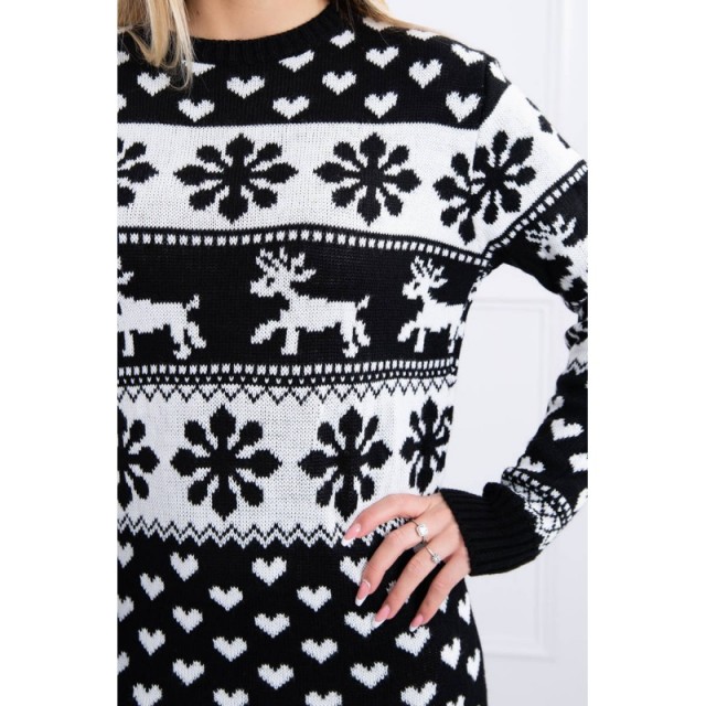Daljši božični pulover obleka UNI črne barve