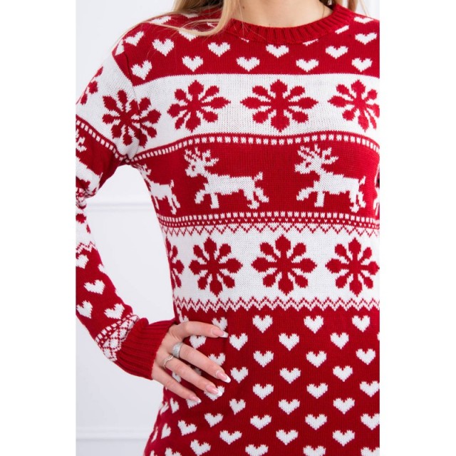 Daljši božični pulover obleka UNI rdeča