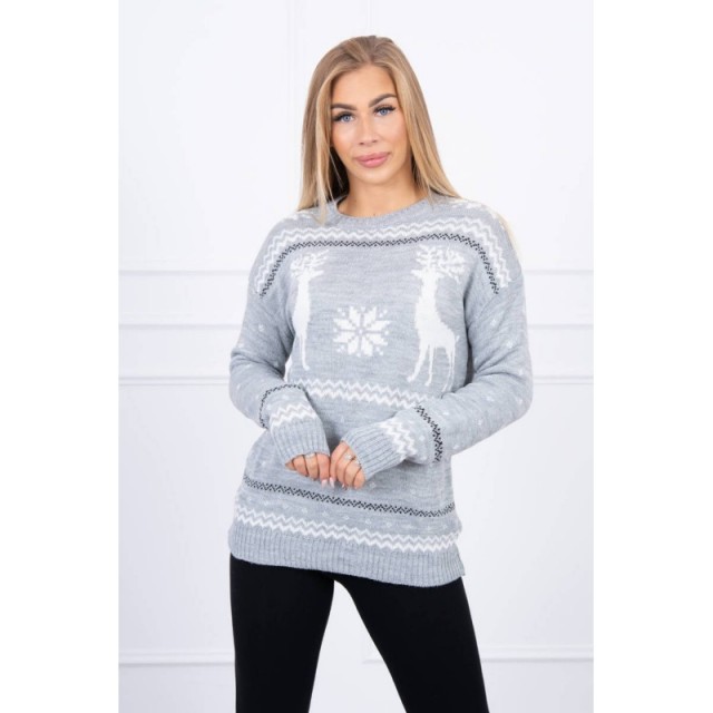 Božični pulover UNI sive barve