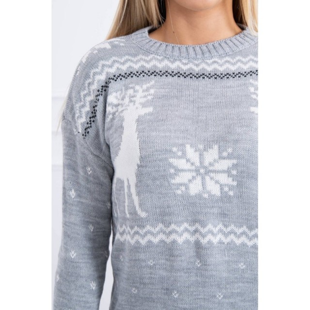 Božični pulover UNI sive barve