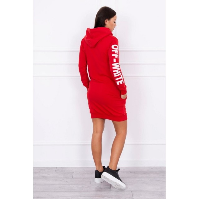 Daljši pulover/obleka OFF WHITE rdeče barve 62072