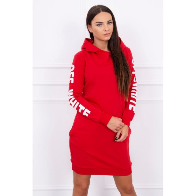 Daljši pulover/obleka OFF WHITE rdeče barve 62072