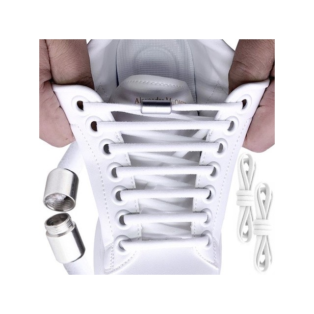 Elastične vezalke brez zavezovanja – bele