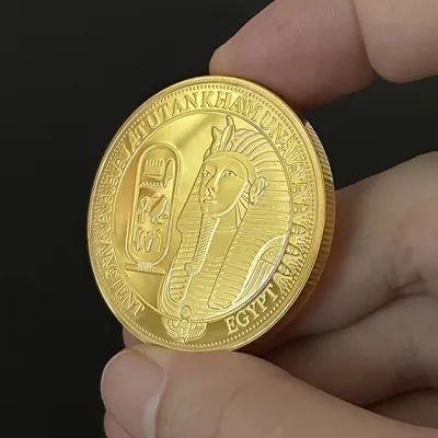 Spominski kovanec zlate barve egipčanski Tutankhamun