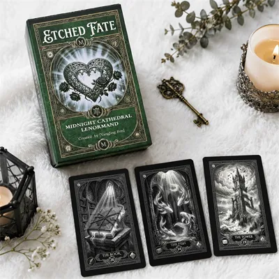 Lenormand karte Usoda polnočne katedrale – komplet 38 kart z vodičem