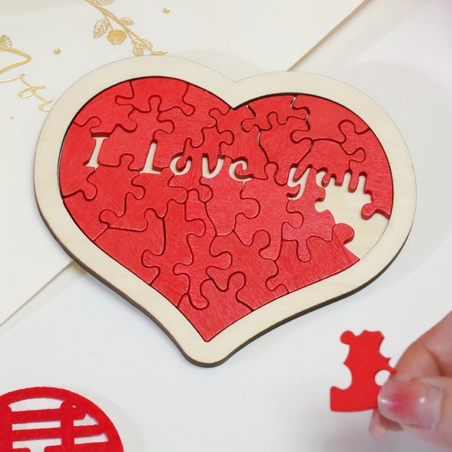 Mini romantična ljubezenska puzzle sestavljanka v obliki srca