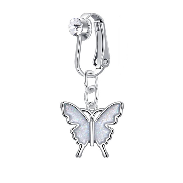 Fake piercing za popek z metuljem