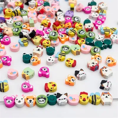 Fimo perle živali mix – komplet 40 kosov