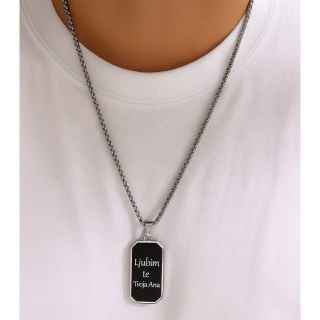 Moška personalizirana verižica z gravuro po meri