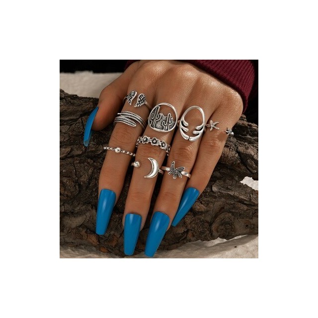 Komplet prstanov v srebrni barvi 8440 