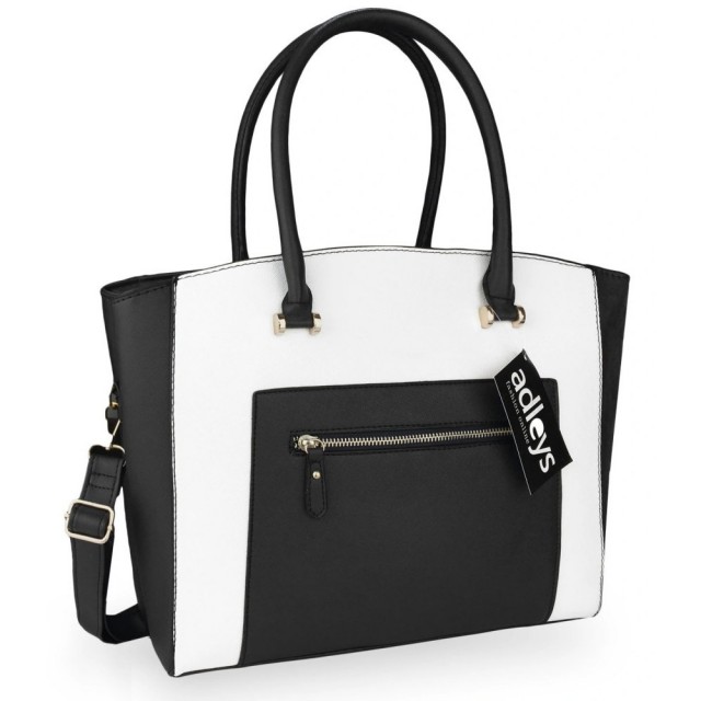 Črno-bela elegantna torbica