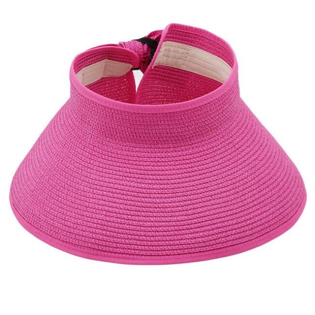Zložljiv klobuk s pentljico zadaj, bež ali pink 