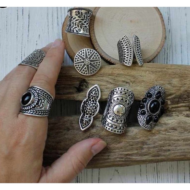 PRODAJNI HIT! Komplet 10 vintage srebrnih prstanov