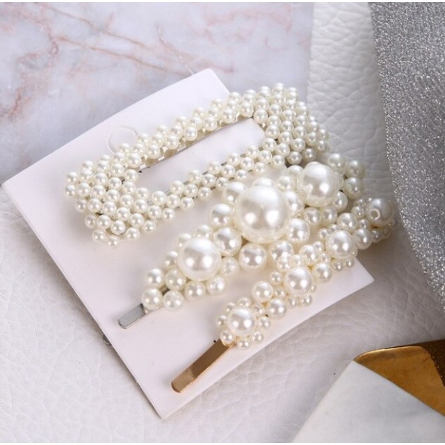 Komplet 3 lasnic z belimi perlicami