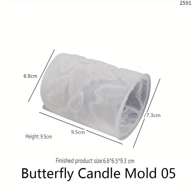 3D silikonski kalup za izdelavo sveče z metulji