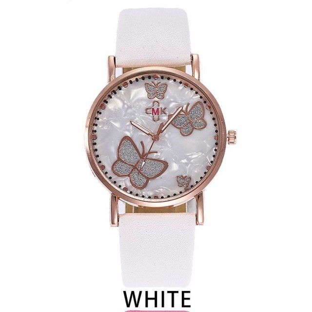 Metuljčkasta ura v beli barvi