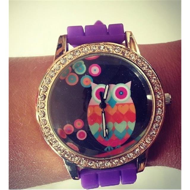 Ura ženska modna Cute Owl več barv