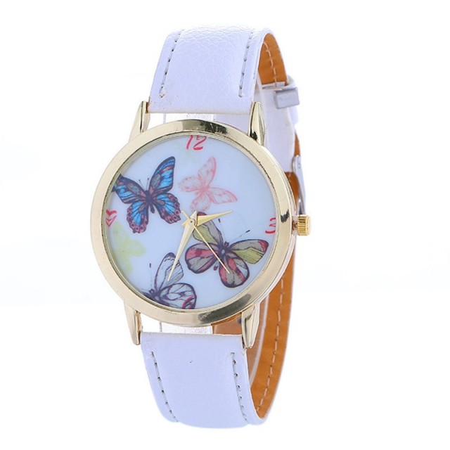 Ura modna z metuljčki bela