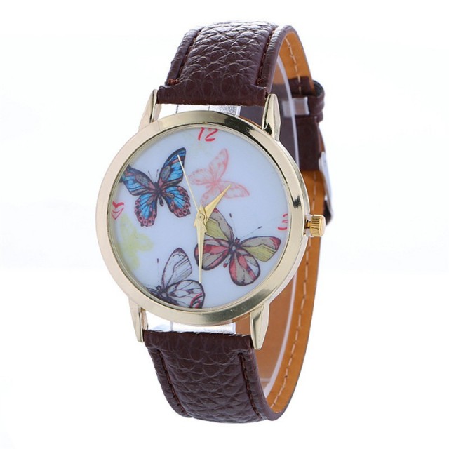 Ura modna z metuljčki rjava
