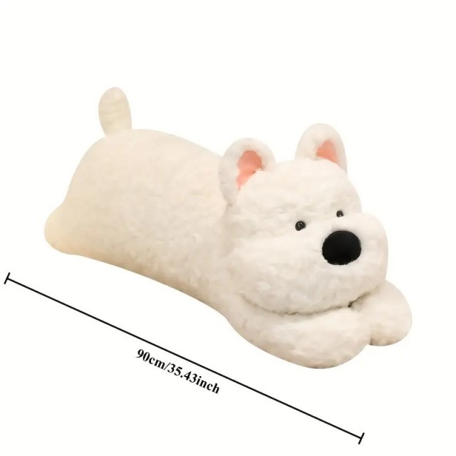 XXL plišasta igrača – beli kužek 90 cm 