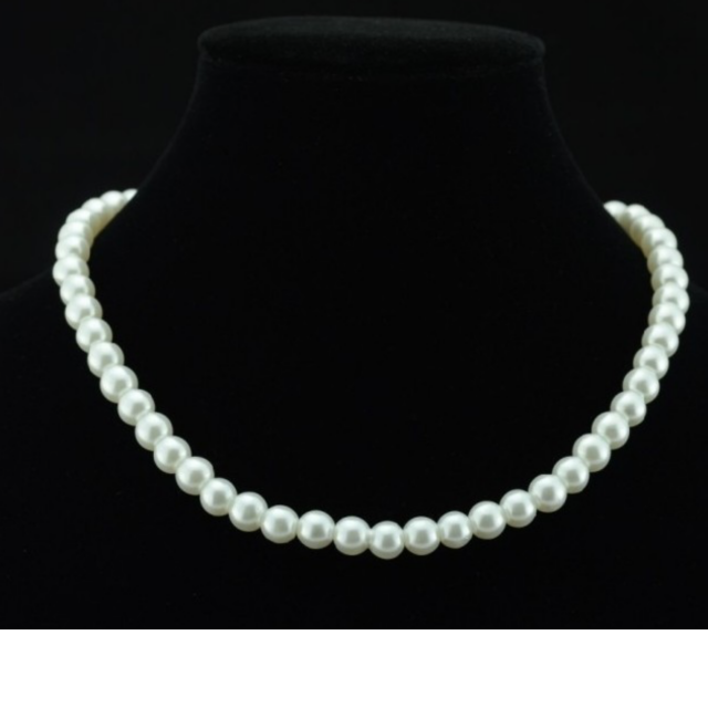 Elegantna, preprosta ogrlica z imitacijo biserov