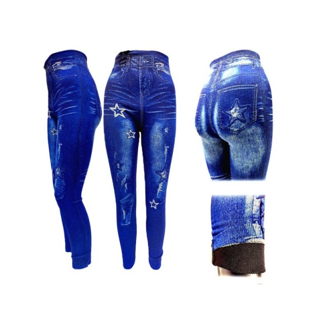 Modne pajkice jeans z zvezdicami 32626-19