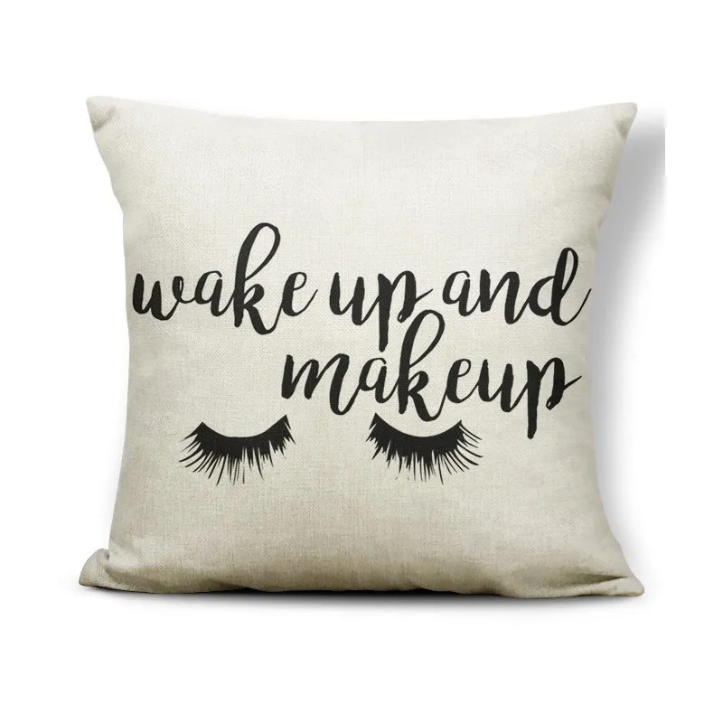 Okrasna blazina WAKE UP &MAKE UP, bež